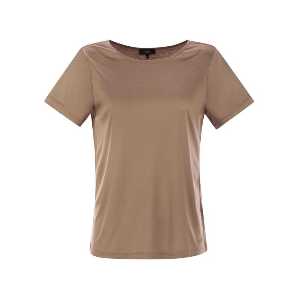 Fay Women Jersey T-Shirt With Boat Neckline